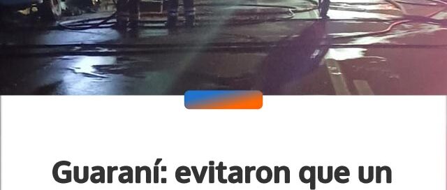 Guaraní: evitaron que un incendio destruyera un camión cargado con 30 toneladas de maíz sobre la Ruta 14